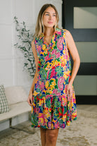 Coral Sands Collared Tank Dress in Floral Paisley Womens Ave Shops- Tilden Co.