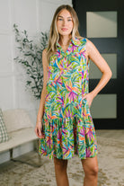 Coral Sands Collared Tank Dress in Spring Palms Womens Ave Shops- Tilden Co.