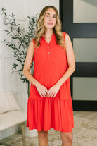 Coral Sands Collared Tank Dress in Tomato Red Womens Ave Shops- Tilden Co.