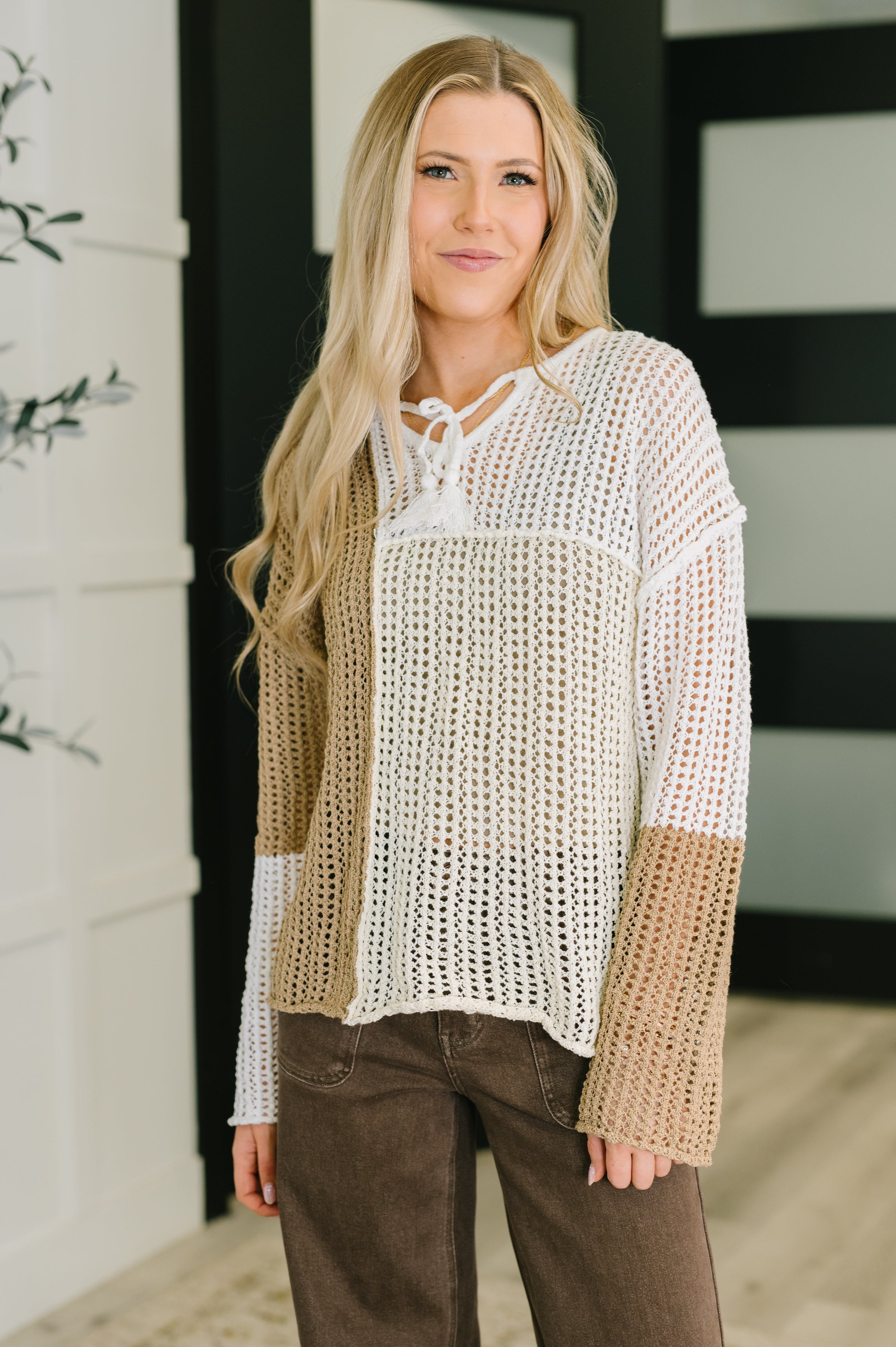 Corner of the Block Loose Knit Sweater Womens Ave Shops- Tilden Co.