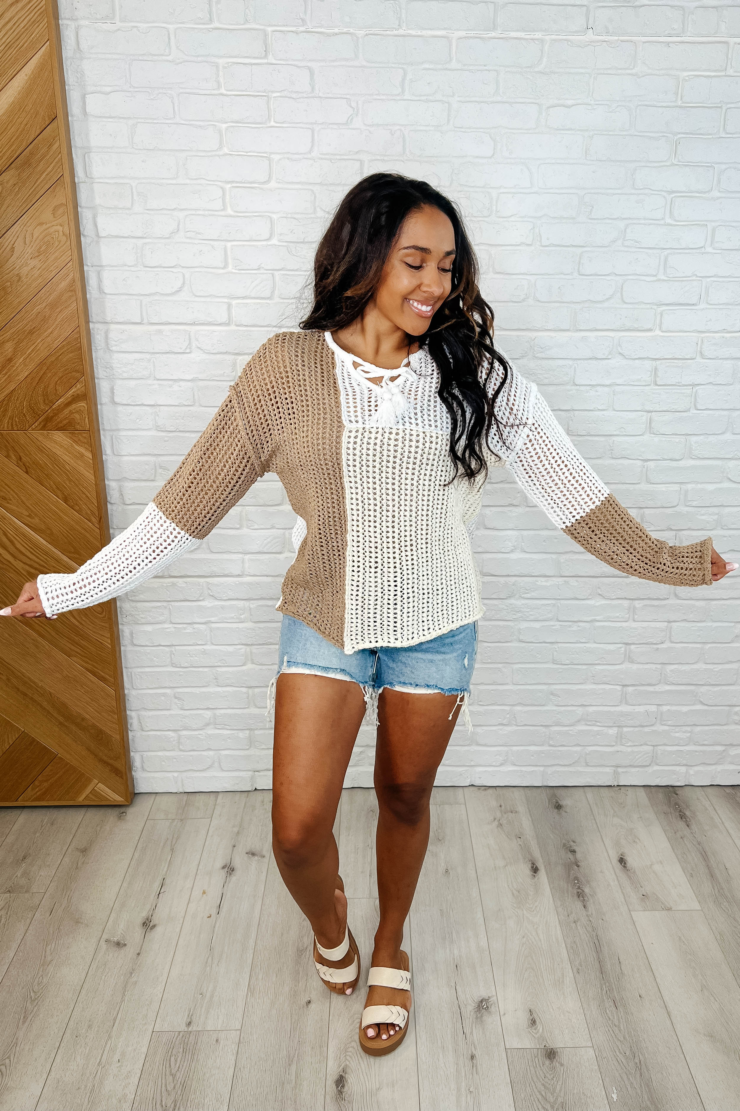 Corner of the Block Loose Knit Sweater Womens Ave Shops- Tilden Co.