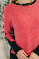 Couldn't Be Happier Color Block Long Sleeve Top Womens Ave Shops- Tilden Co.