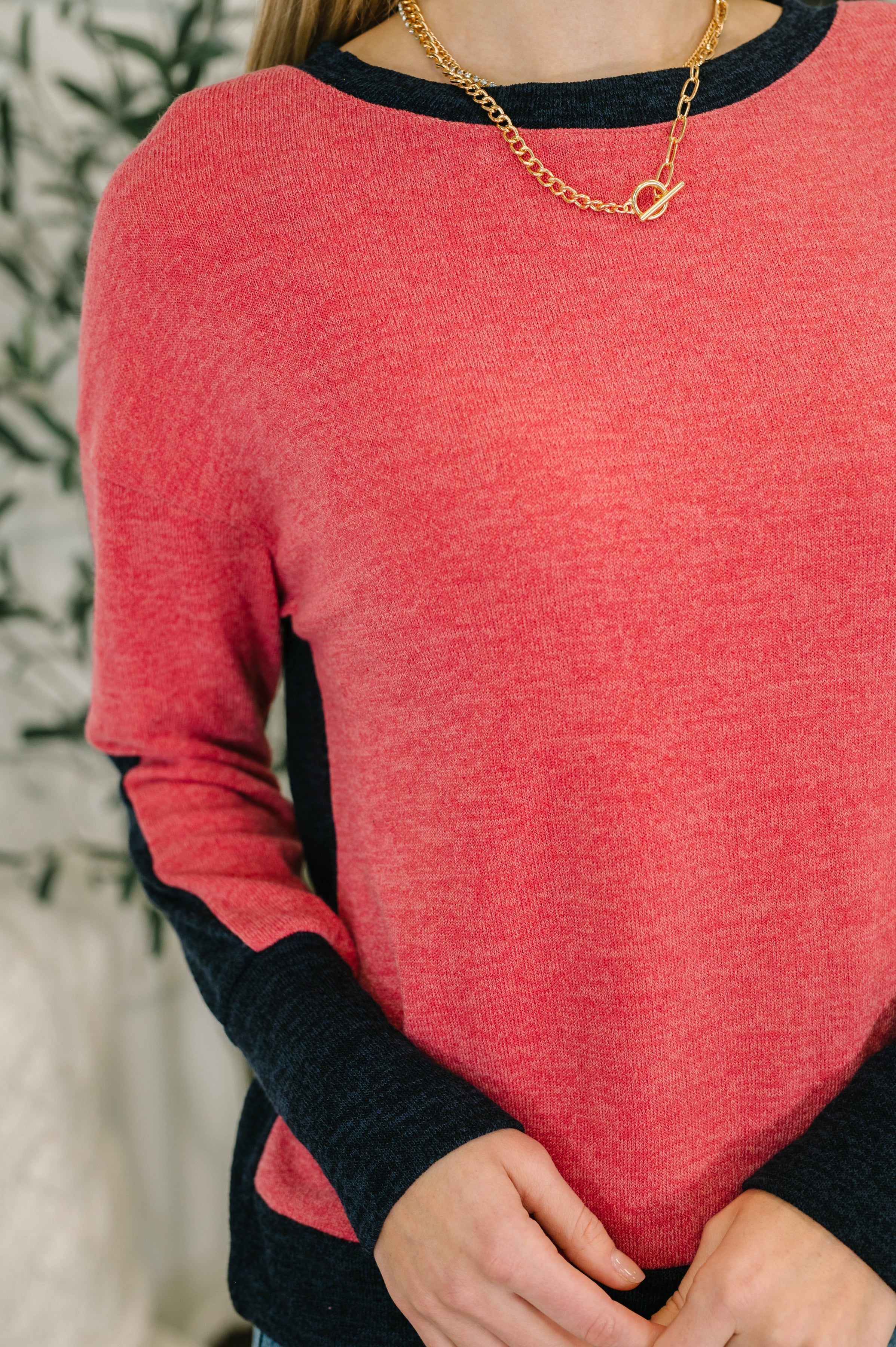 Couldn't Be Happier Color Block Long Sleeve Top Womens Ave Shops- Tilden Co.