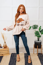 Cow Girl Graphic Pullover in Stone    Tops Ave Shops- Tilden Co.