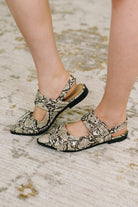 Crazy Train Buckle Pointy Toe Flats in Snakeskin Womens Ave Shops- Tilden Co.