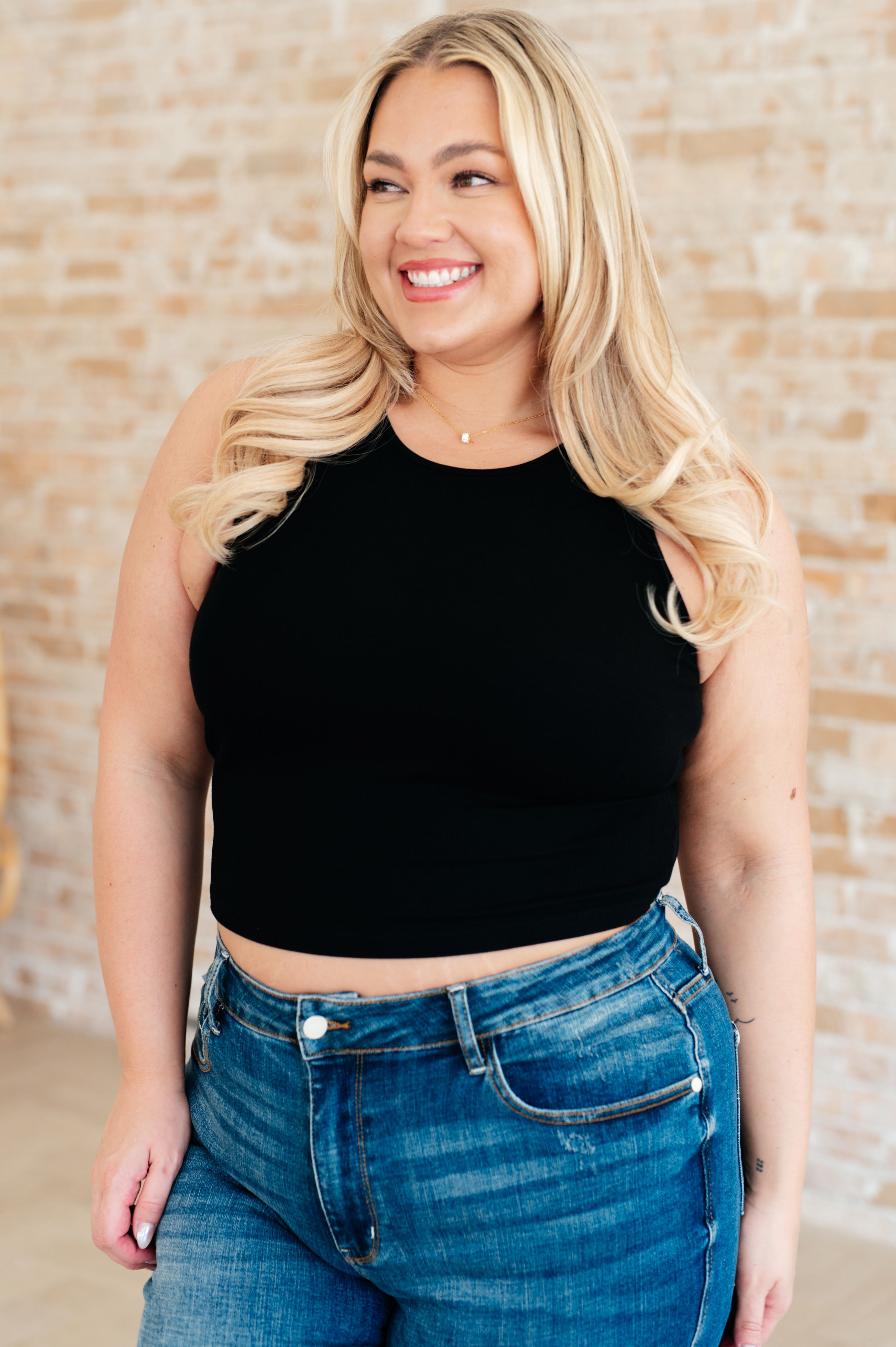 Cream of the Crop Rib Knit Tank Top in Black Tops Ave Shops- Tilden Co.
