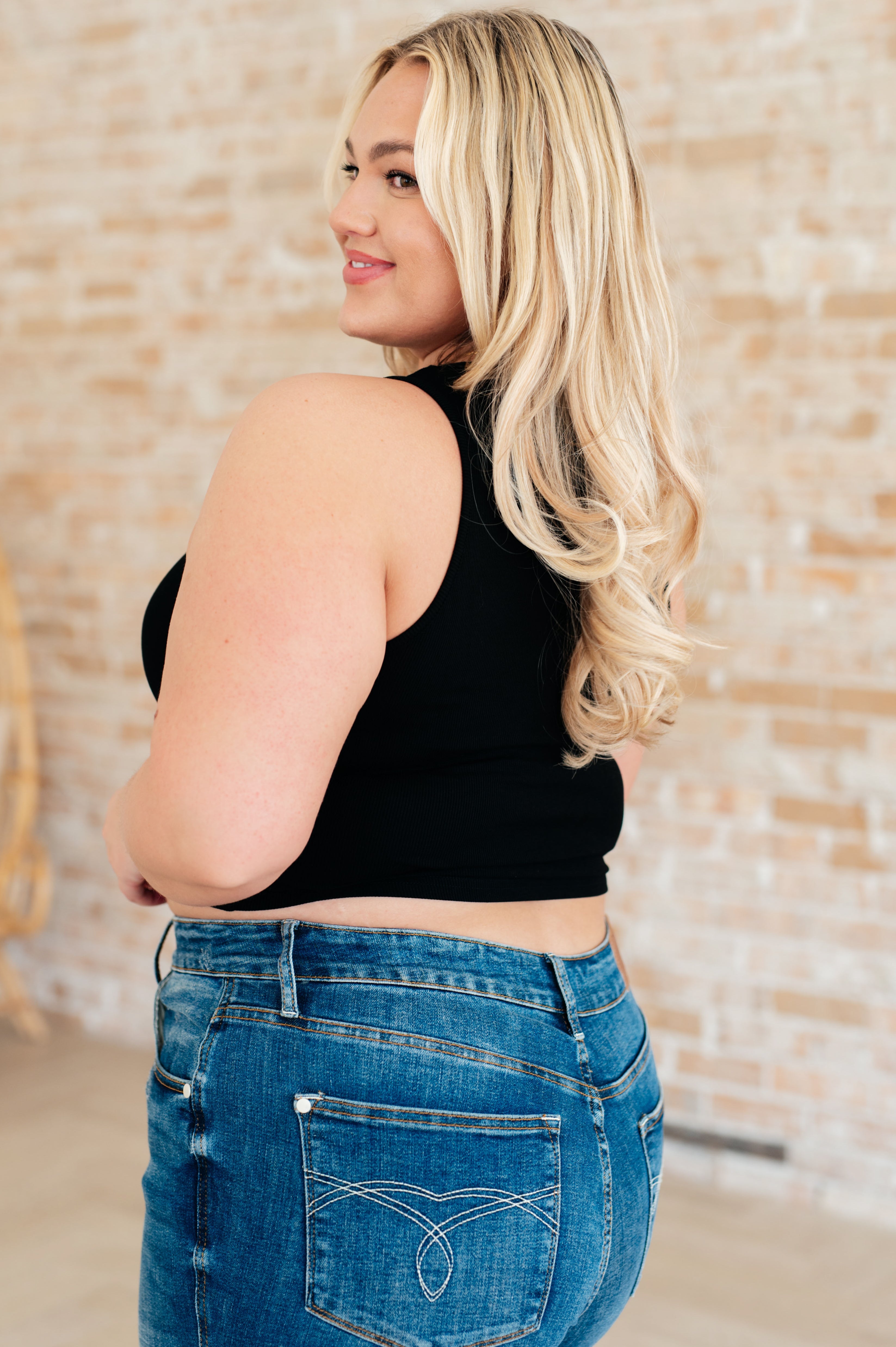 Cream of the Crop Rib Knit Tank Top in Black Tops Ave Shops- Tilden Co.