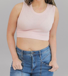 Crew Neck Tank Halftee Pink / XS Pink XS Layering Top HALFTEE Layering Fashions- Tilden Co.