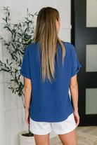 PREORDER: Crinkle Wove V-Neck Blouse in Four Colors Womens Ave Shops- Tilden Co.