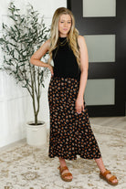Crisp Kiss Midi Skirt in Rust, White and Black Womens Ave Shops- Tilden Co.