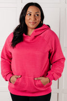 Crosswalk Textured Hoodie in Rose Tops Ave Shops- Tilden Co.