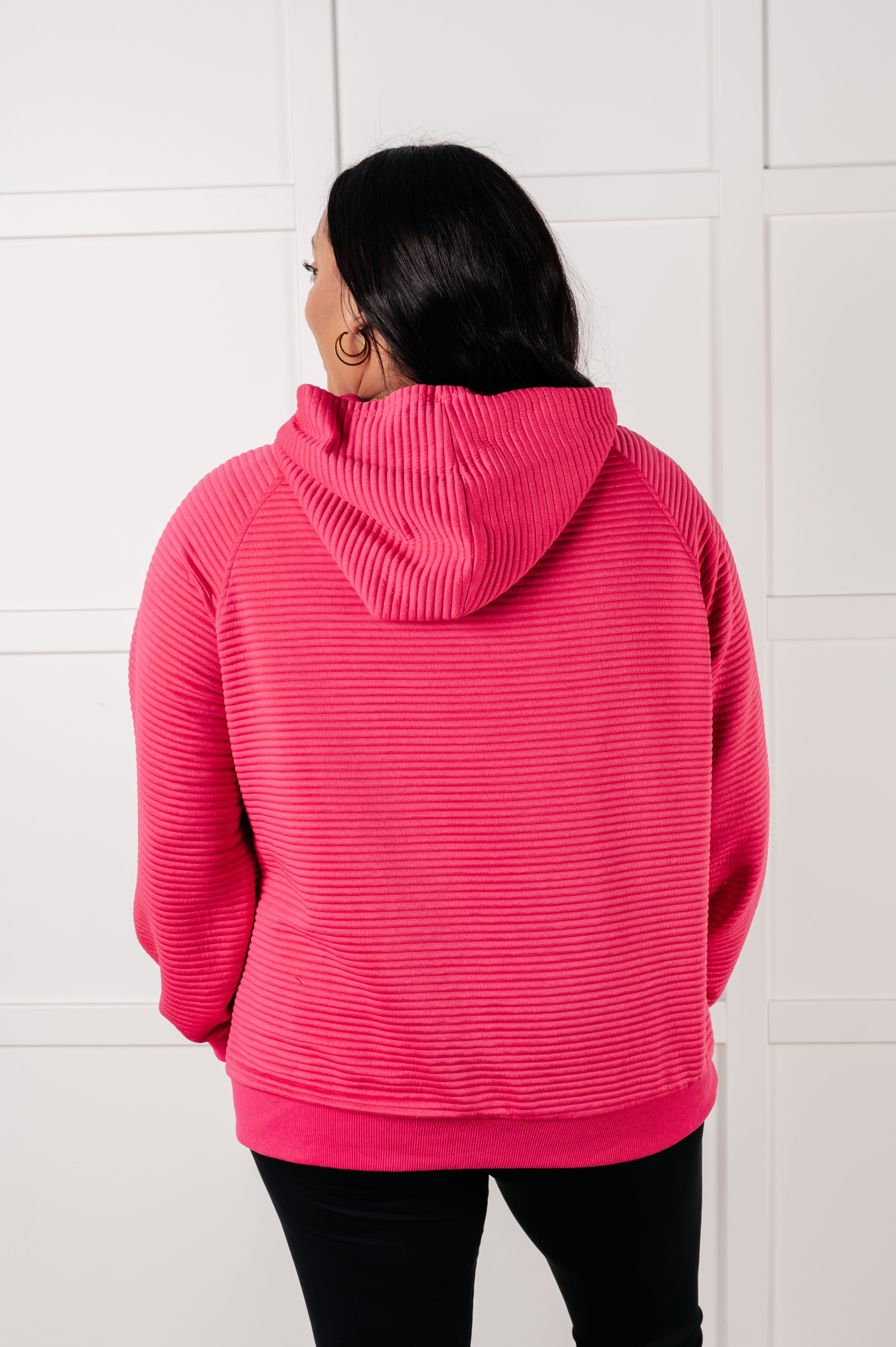 Crosswalk Textured Hoodie in Rose Tops Ave Shops- Tilden Co.