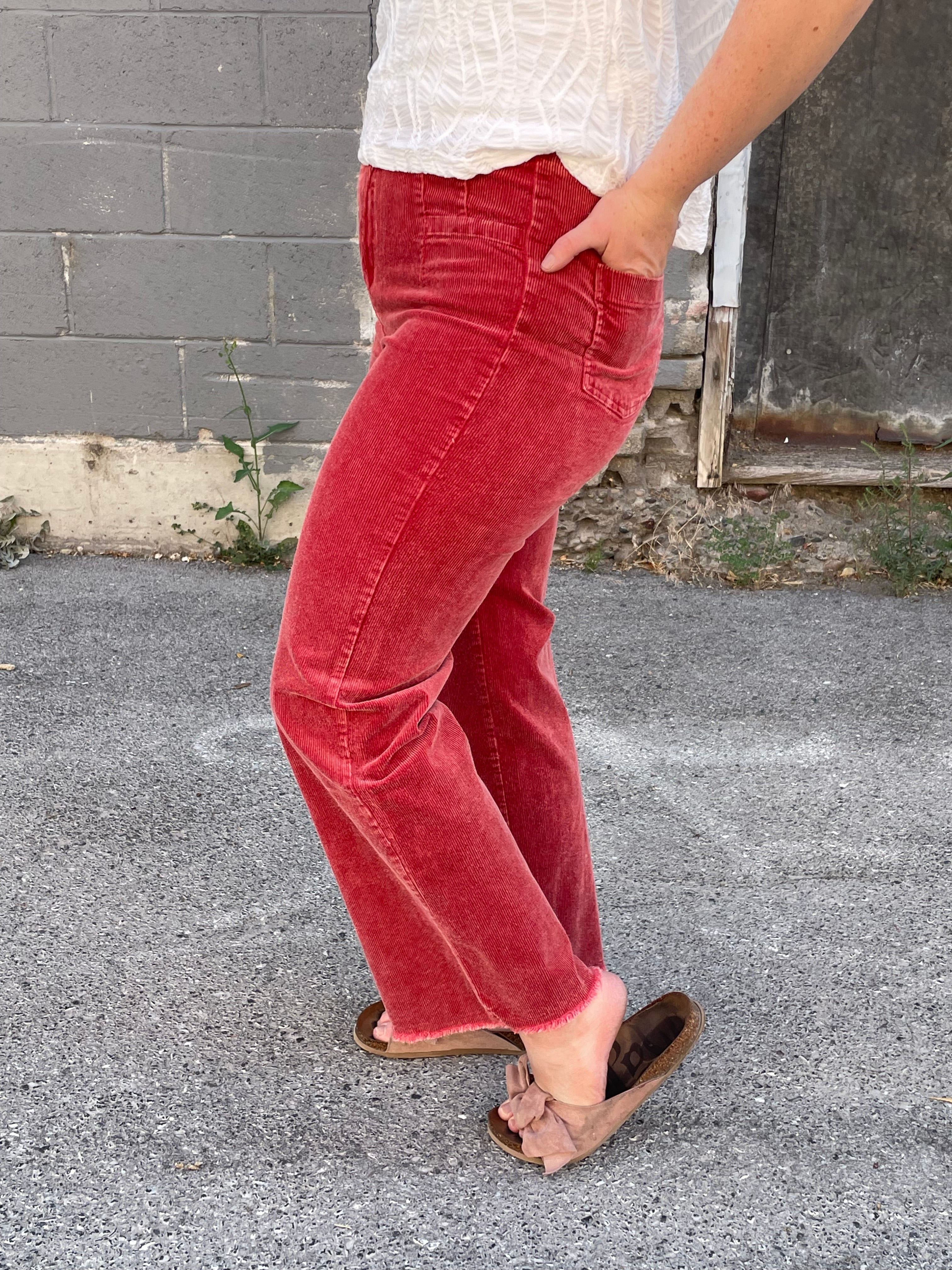 Stonewashed Stroll Corduroy Pants Casual Pants La Miel- Tilden Co.