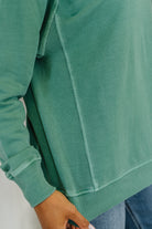 Daily Ease Mineral Wash Pullover in Dark Green Womens Ave Shops- Tilden Co.