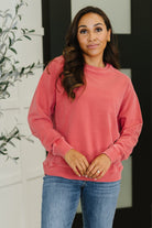 Daily Ease Mineral Wash Pullover in Ruby Womens Ave Shops- Tilden Co.