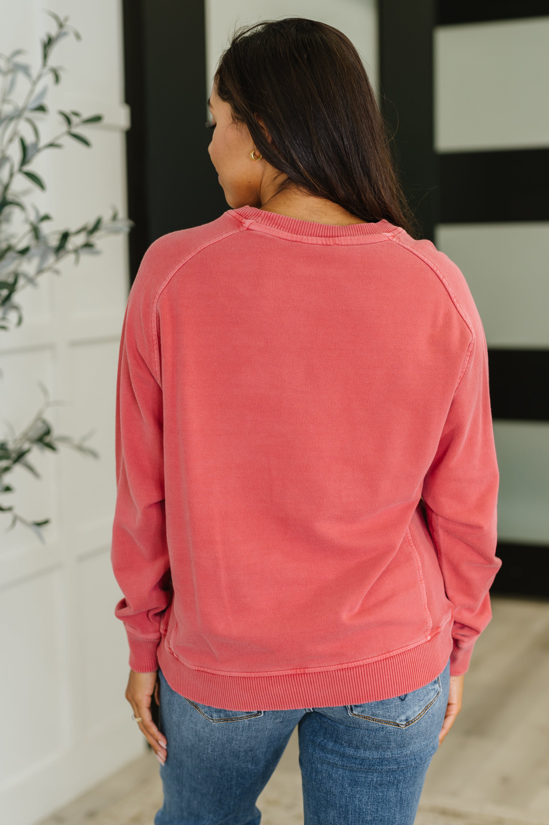Daily Ease Mineral Wash Pullover in Ruby Womens Ave Shops- Tilden Co.