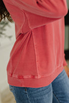 Daily Ease Mineral Wash Pullover in Ruby Womens Ave Shops- Tilden Co.