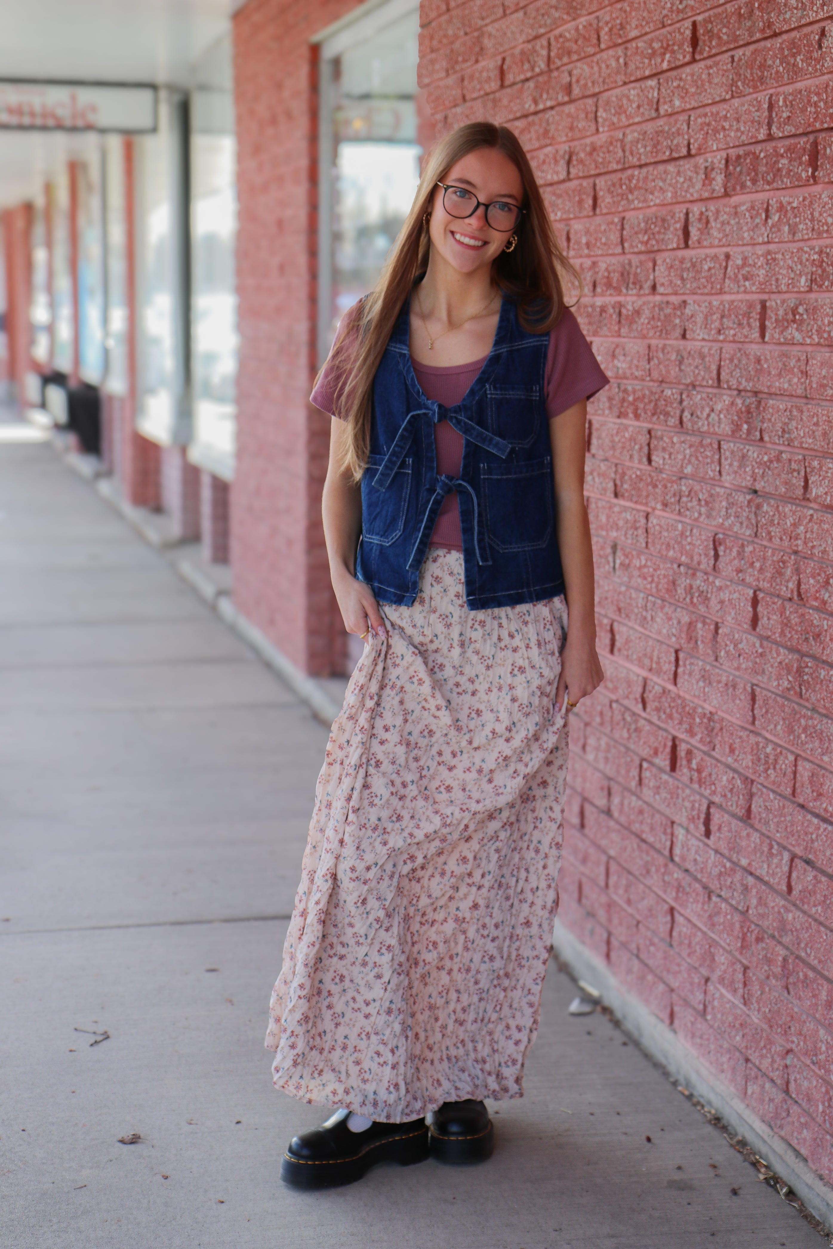 Maxi Skirt in Sunbaked Dahlia Skirts Mikarose- Tilden Co.