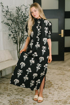 Dark Darlin' Puff Sleeve Maxi Dress Womens Ave Shops- Tilden Co.