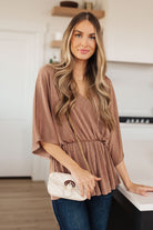 Dazzlingly Draped V-Neck Blouse    Blouses Ave Shops- Tilden Co.