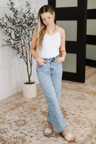 Debbie High Rise Stone Wash Straight Fit Jeans Womens Ave Shops- Tilden Co.