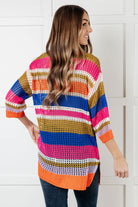 Deep Thoughts Striped Loose Knit Top Tops Ave Shops- Tilden Co.