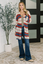 Definitely Dapper Striped Knit Cardigan Womens Ave Shops- Tilden Co.