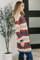 Definitely Dapper Striped Knit Cardigan Womens Ave Shops- Tilden Co.