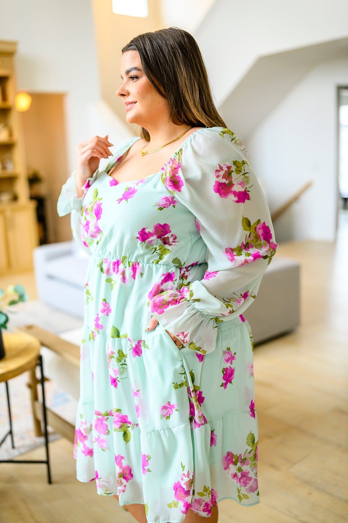 Delightfully Yours Floral Dress Womens Ave Shops- Tilden Co.