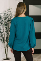 Desk to Dinner V-Neck Balloon Sleeve Blouse Womens Ave Shops- Tilden Co.