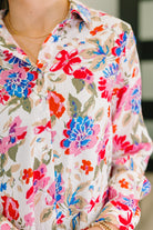 Distinguished Guest Floral Button Down Womens Ave Shops- Tilden Co.