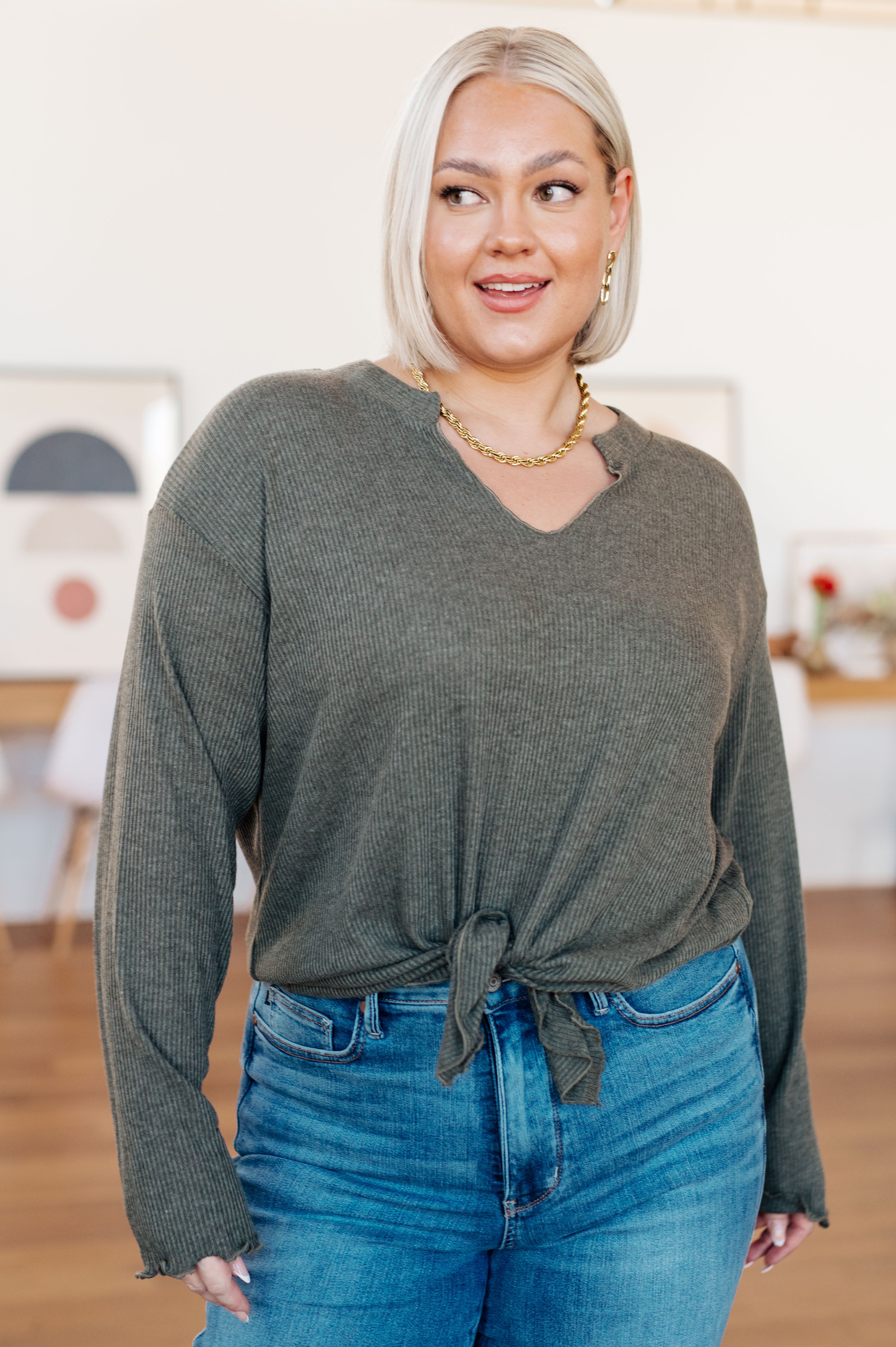 Don't Be Careless Ribbed Knit Top Tops Ave Shops- Tilden Co.