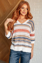 Don't Leave Me Out Striped V-Neck Top    Tops Ave Shops- Tilden Co.