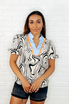 Don't Want to Wait Zebra Print Top Womens Ave Shops- Tilden Co.