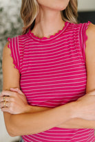 Doodle Me In Lettuce Round Neck Top in Hot Pink Womens Ave Shops- Tilden Co.