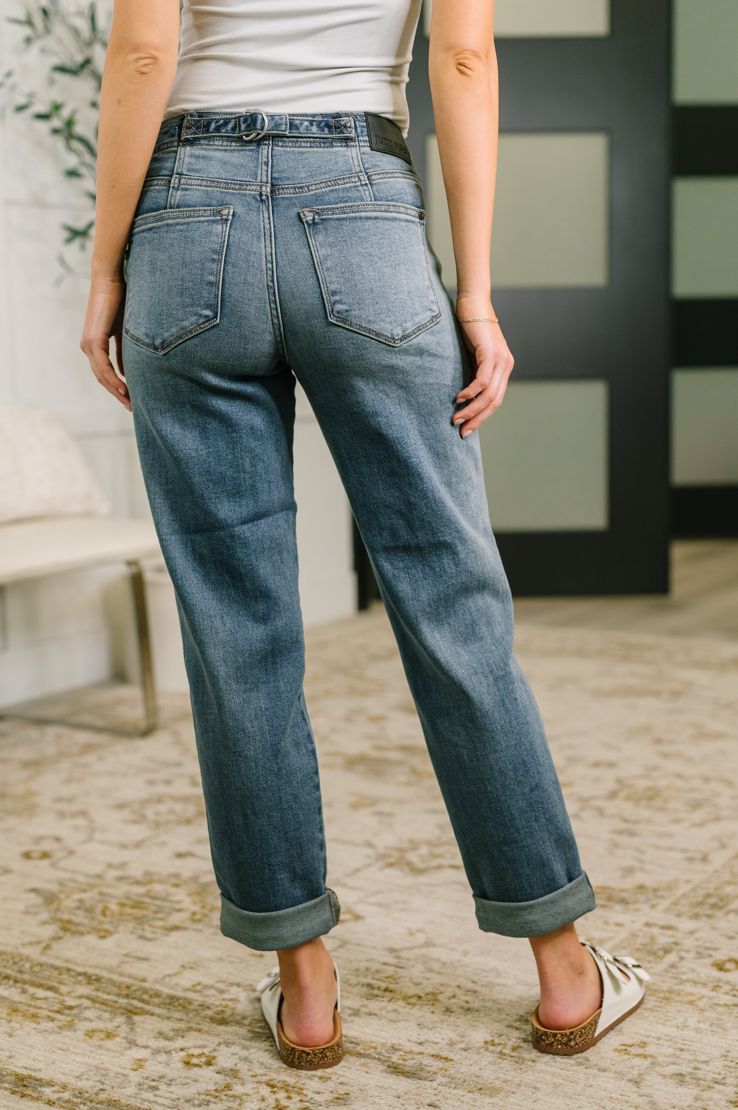 Doris Mid Rise Boyfriend with Adjustable Back Tab + Hollywood WB Womens Ave Shops- Tilden Co.