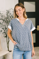 Dot, Dot, Dot V-Neck Casual Top Womens Ave Shops- Tilden Co.