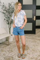 Down Right Delicate V-Neck Floral Top Womens Ave Shops- Tilden Co.
