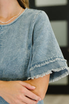 Dressed & Obsessed Chambray T-Shirt Dress in Indigo Womens Ave Shops- Tilden Co.
