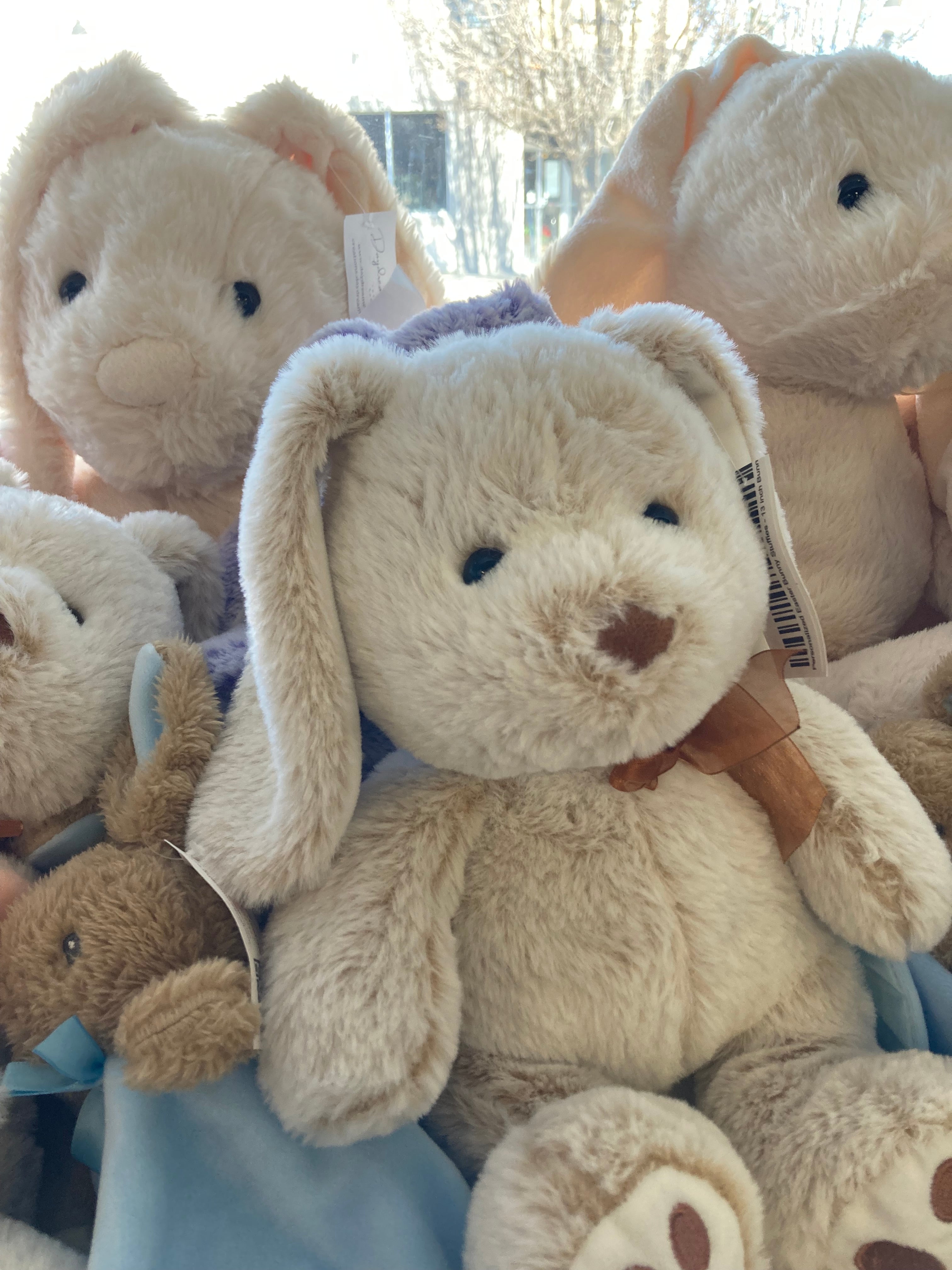 Personalized Easter Bunny Stuffies     Daydreamer Creations- Tilden Co.