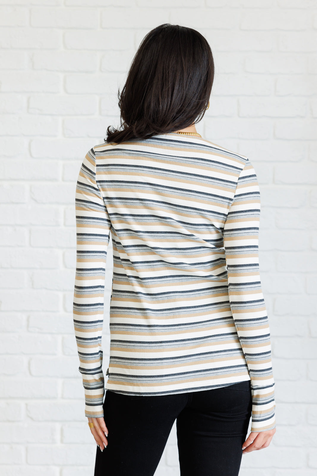 East Coast Breeze Striped Top Long Sleeve Top Ave Shops- Tilden Co.