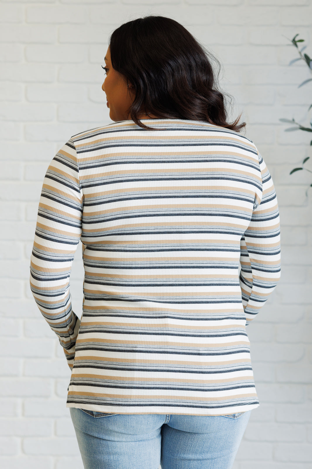 East Coast Breeze Striped Top Long Sleeve Top Ave Shops- Tilden Co.