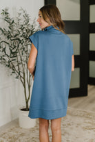 Easy Hustle High Neck Dress in Dusty Blue Womens Ave Shops- Tilden Co.
