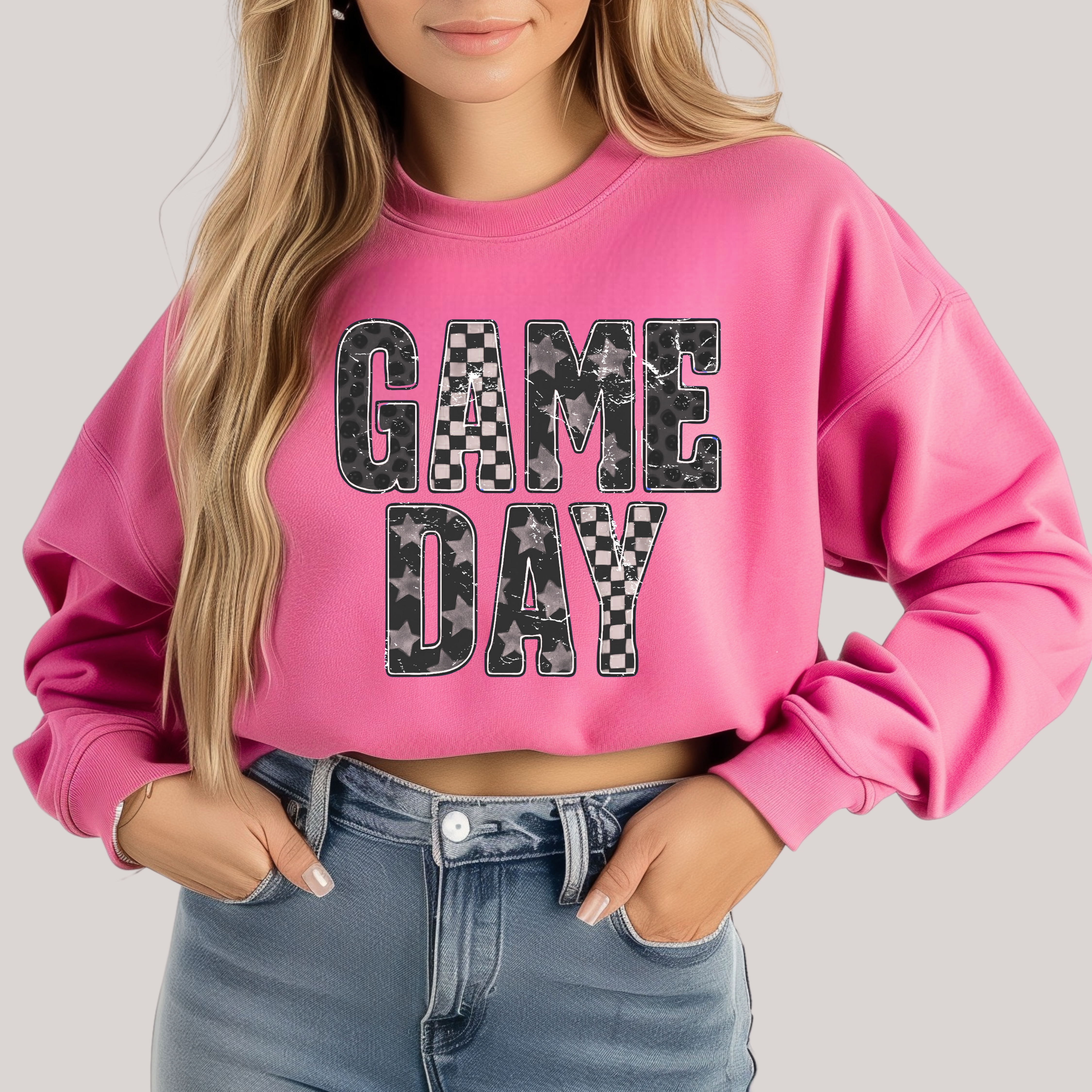 Edgy Gameday in Pink Sweatshirt Sweater Ave Shops- Tilden Co.