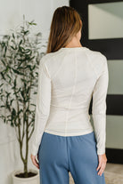 Effortless Edge Knit Henley Top in Natural Womens Ave Shops- Tilden Co.