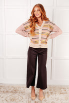 Effortless Elements Striped Cardigan Layers Ave Shops- Tilden Co.