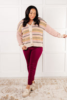 Effortless Elements Striped Cardigan Layers Ave Shops- Tilden Co.