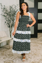 Elegant Edge Tiered Maxi Dress in Navy Womens Ave Shops- Tilden Co.