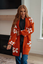 Enough Anyways Floral Cardigan in Burnt Orange Layers Ave Shops- Tilden Co.