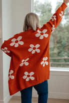 Enough Anyways Floral Cardigan in Burnt Orange Layers Ave Shops- Tilden Co.